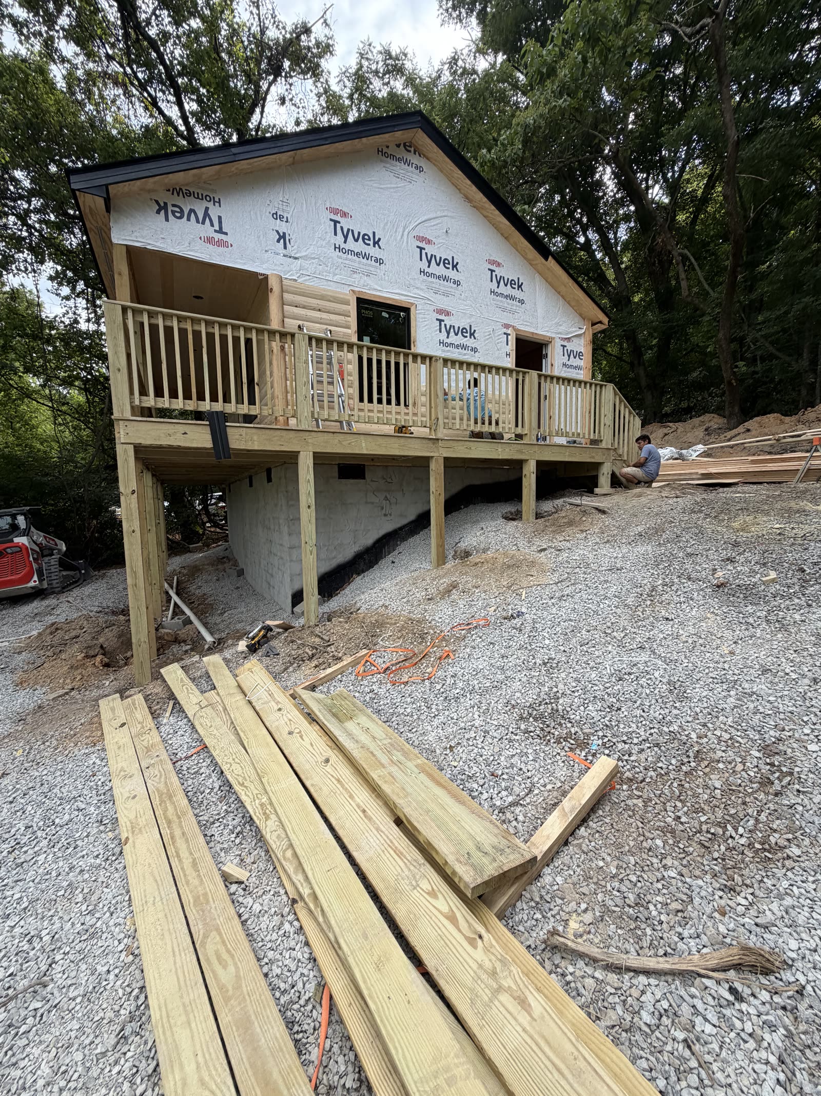 Framed house under construction by EVR Construction