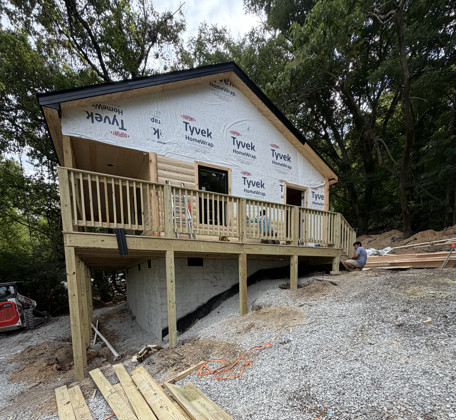 Backyard deck with pergola and outdoor living space in Knoxville